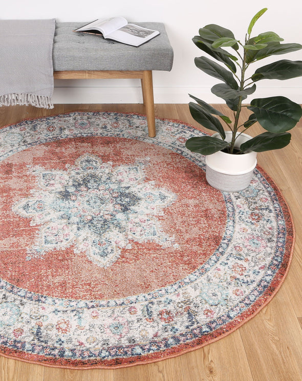 Neptune Brentwood Transitional Rust Round Rug