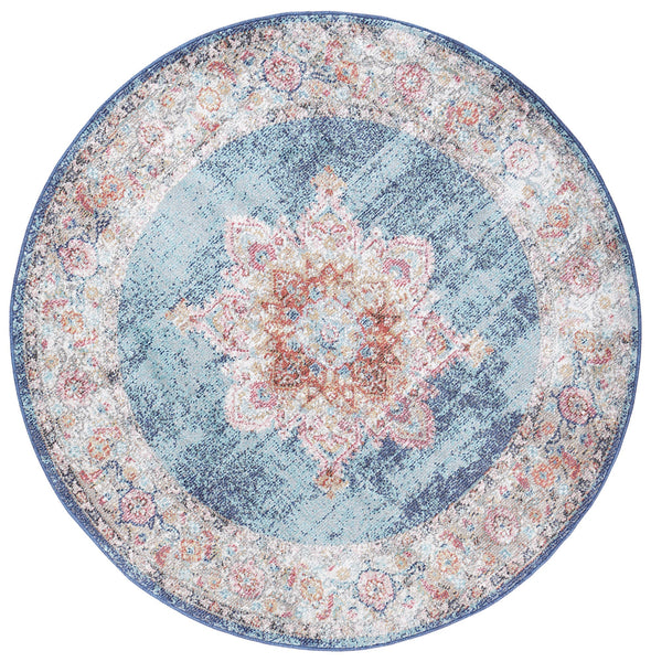 Neptune Brentwood Transitional Navy Round Rug