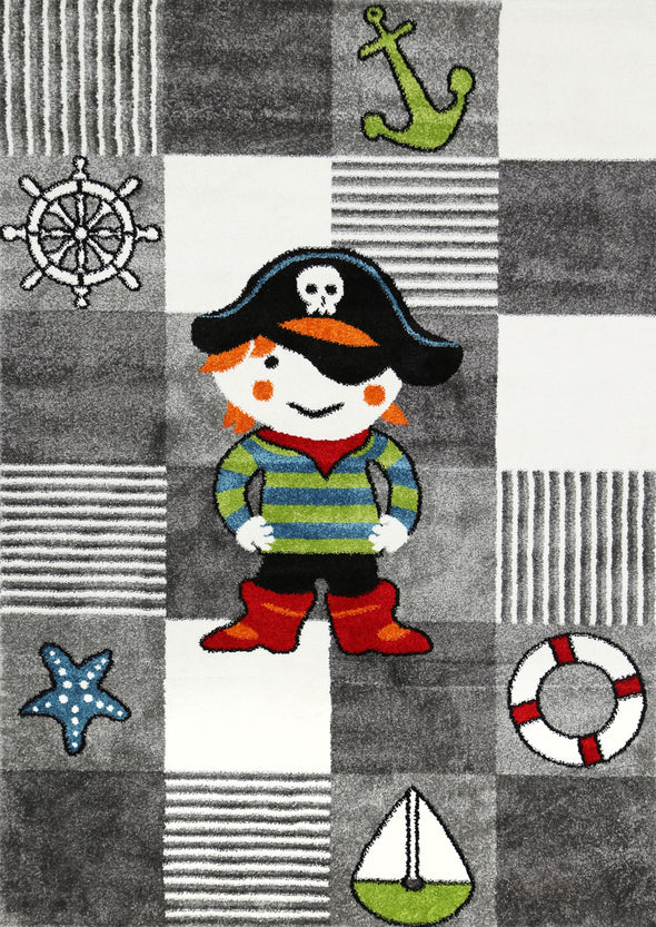 Nova Pirate Mate Kids Grey & Multi Rug
