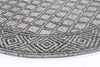 Alayah Diamond Trellis grey & taupe circle Rug side profile