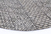 Alayah Tessellations silver & taupe circle Rug edge