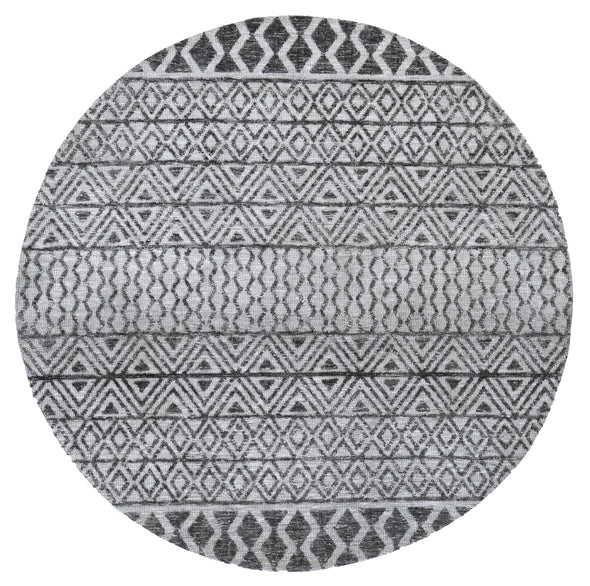 Alayah Tessellations silver cirlce Rug