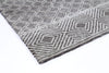 Alayah Diamond Trellis Silver Rug corner on light flooring