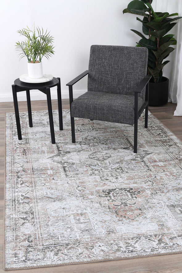 Euphrates Nuzi Distressed Vintage Grey Rug