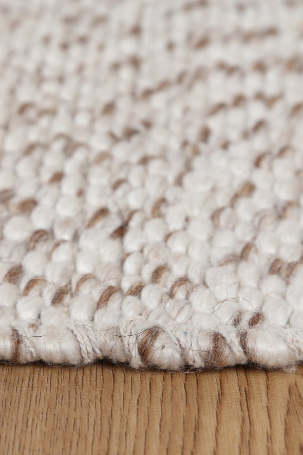 Merkala Contemporary Beige Wool Rug