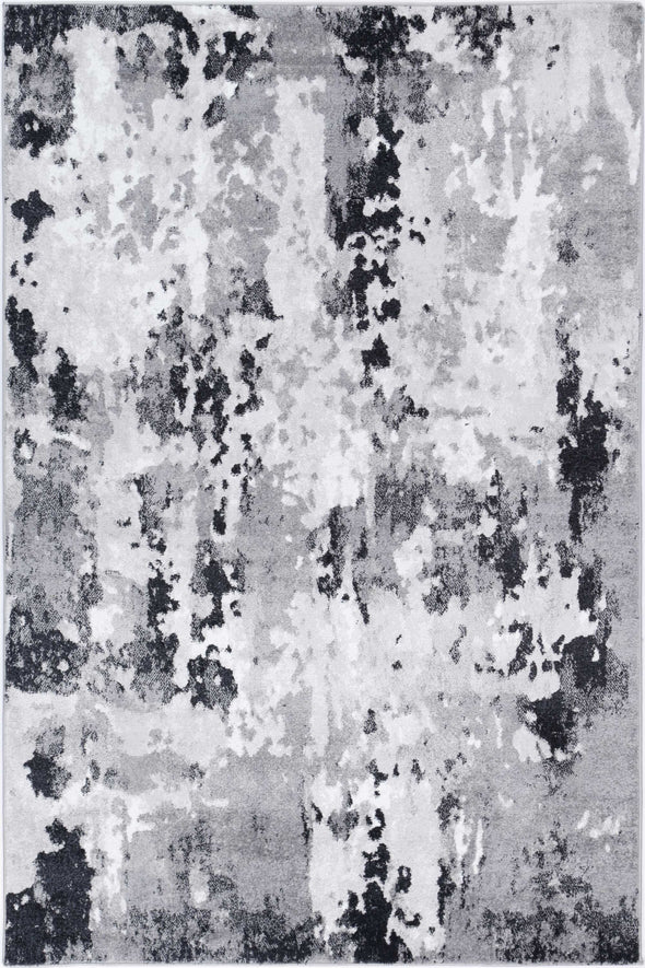 Ermina Ulsmag Abstract Grey & Black Rug