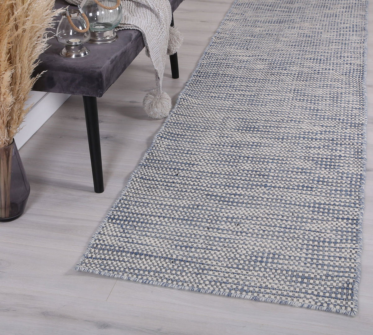 Scandi Blue Reversible Wool Runner Rug – RugsDirect