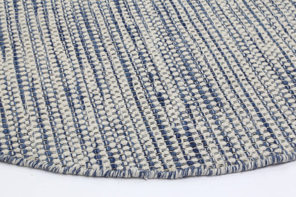 Scandi Blue Reversible Wool Round Rug