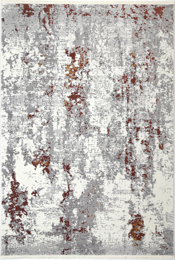 Cordelia Vidlak Abstract Grey & Terracotta Rug