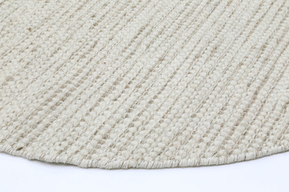Scandi Beige Reversible Wool Round Rug