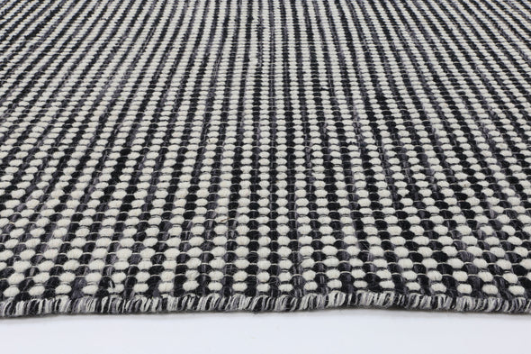 Scandi Charcoal Reversible Wool Rug