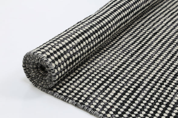 Scandi Charcoal Reversible Wool Rug