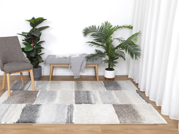 Vision Horizons Abstract Beige & Ash Rug