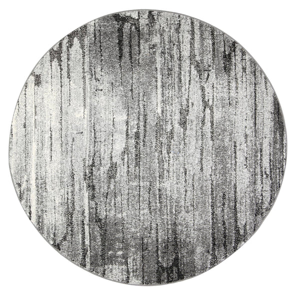 Vision Driftwood Abstract Grey Round Rug