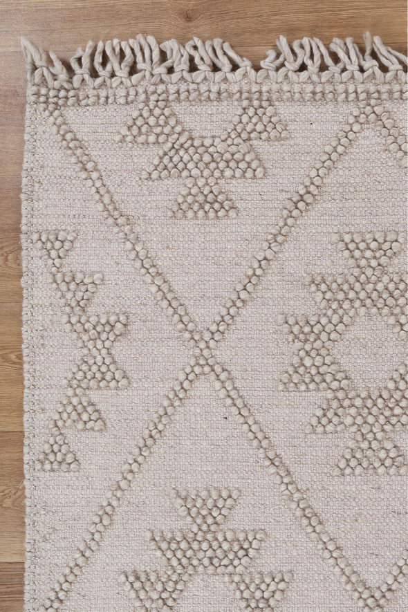 Marco Geometric Brown Wool Rug
