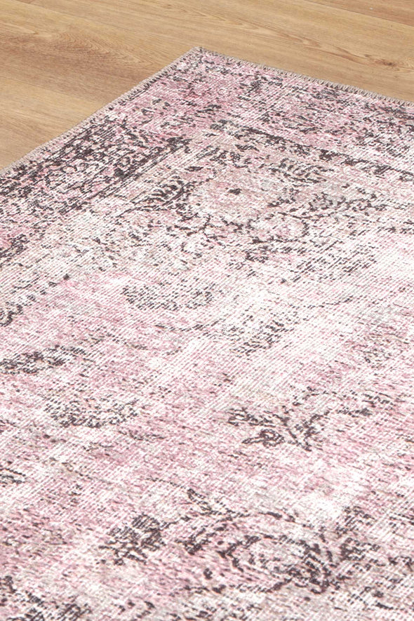 Home Culture Germain Rose Wipe Clean Machine Washable Traditional Vintage Kid&Pet Friendly 200 x 290cm Rug