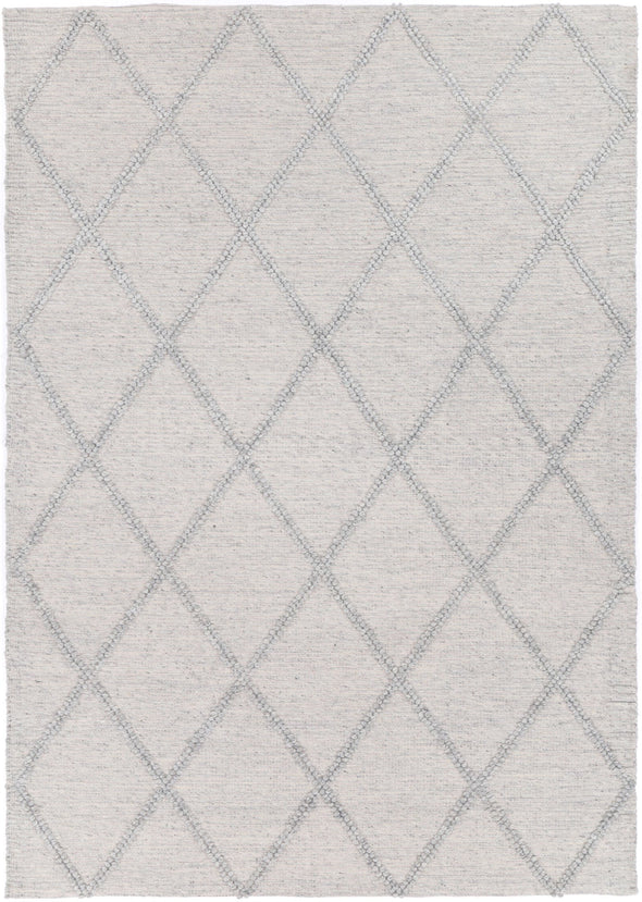 Kochi Zara Geometric Grey Wool Rug