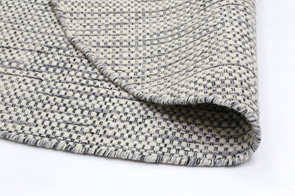 Scandi Grey Reversible Wool Round Rug