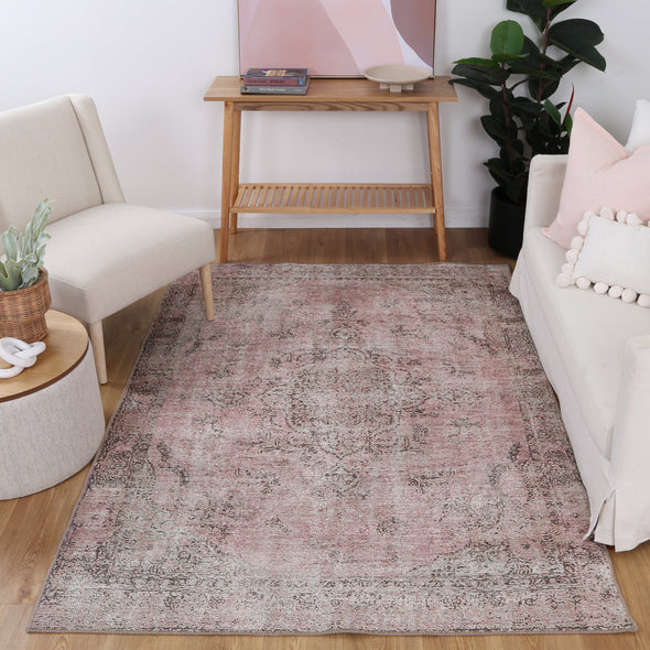 Don't sacrifice style for practicality - the Vintage Crown collection offers both. With durable and easy-to-clean options like the Germain Rose Rug, you can have the best of both worlds.