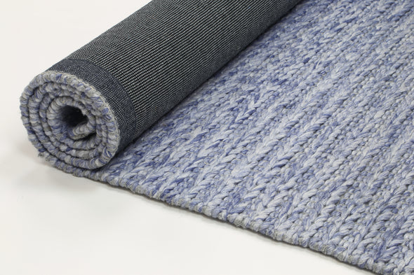 Zayna Cue Contemporary Blue Wool Rug