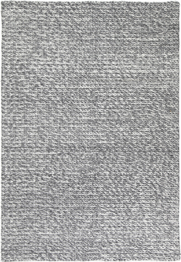 Zayna Cue Contemporary Charcoal Wool Rug