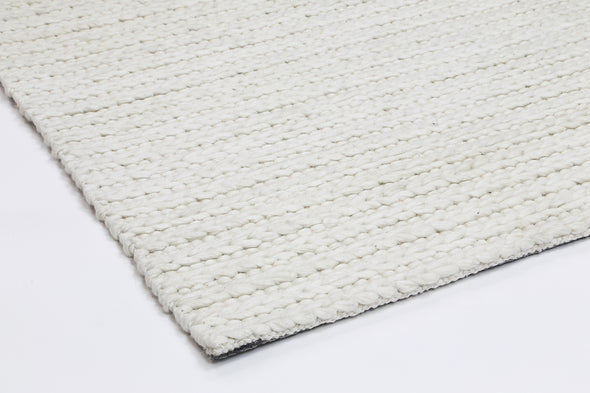 Zayna Cue Contemporary White Wool Rug