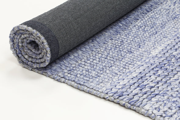 Zayna Grace Contemporary Blue Wool Rug