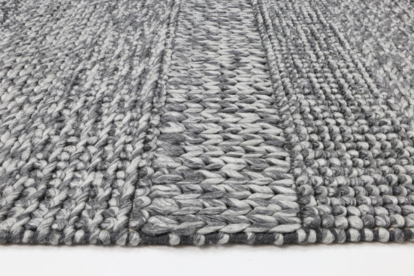Zayna Grace Contemporary Charcoal Wool Rug