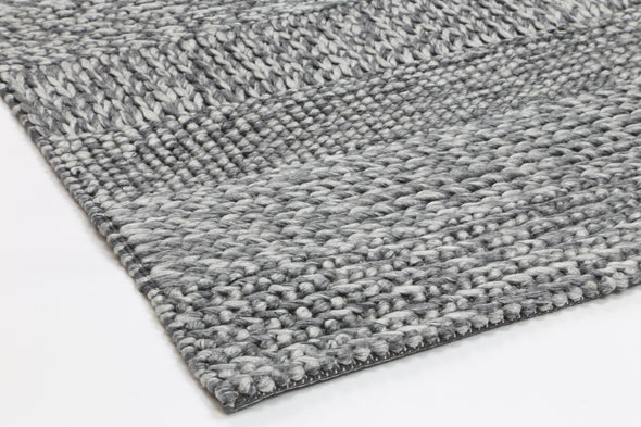 Zayna Grace Contemporary Charcoal Wool Rug