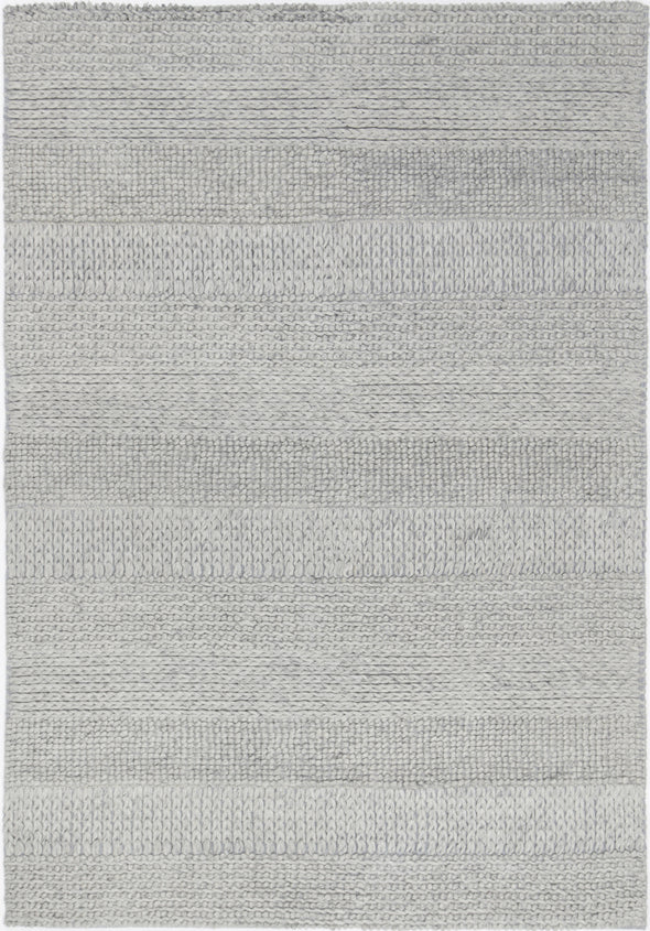 Zayna Grace Contemporary Grey Wool Rug