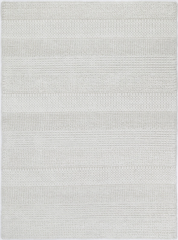 Zayna Grace Contemporary White Wool Rug