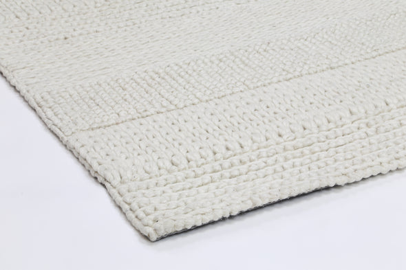 Zayna Grace Contemporary White Wool Rug