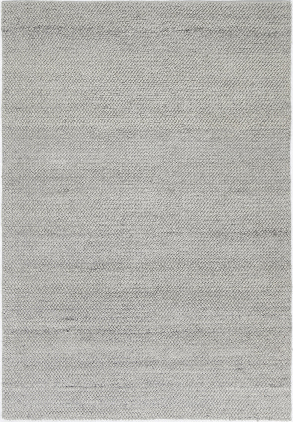 Zayna Loopy Contemporary Grey Wool Rug