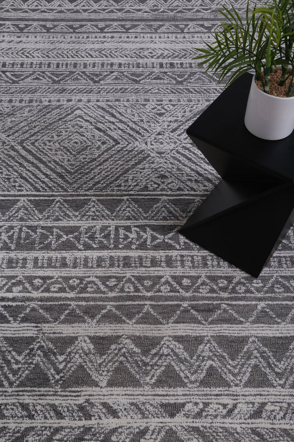 Sophia Contemporary Charcoal Wool Rug