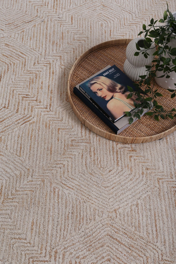 Posy Aquila 06C in Beige Rug Wool Rug