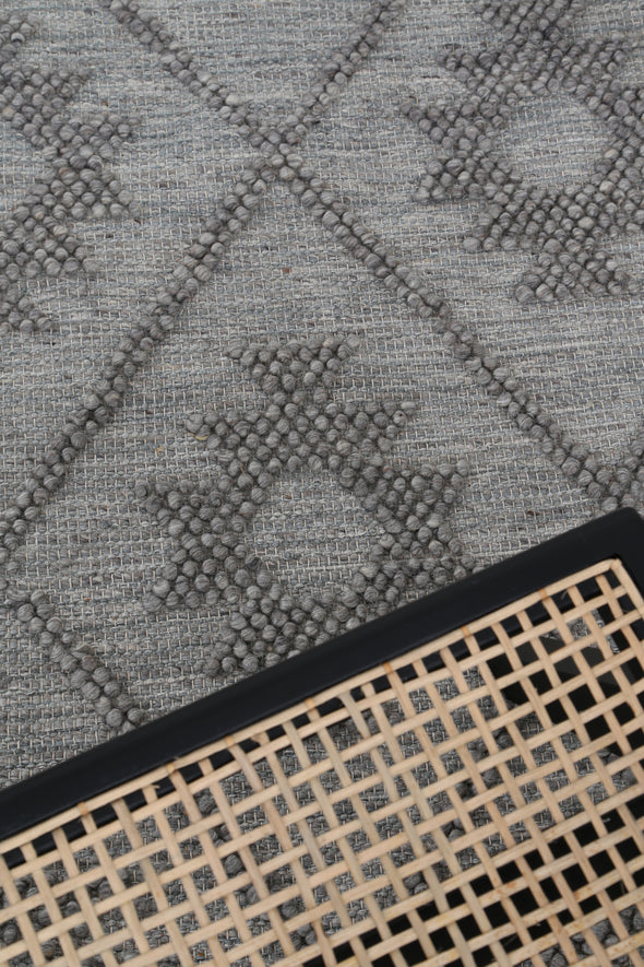 Marco Geometric Grey & Multi Wool Rug