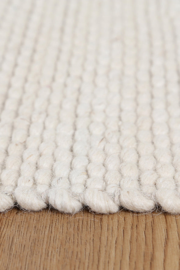 Merkala Contemporary Ivory Wool Rug