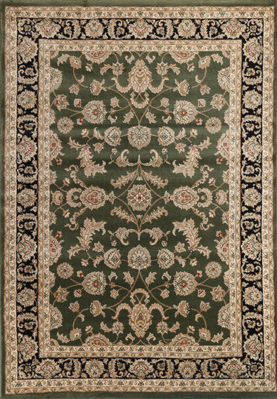 Ornate Reggie Traditional Green & Black Rug