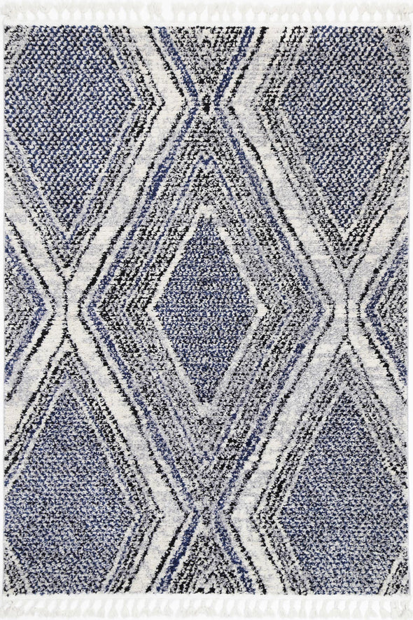 Micha Kanani Geometric Navy Blue Rug
