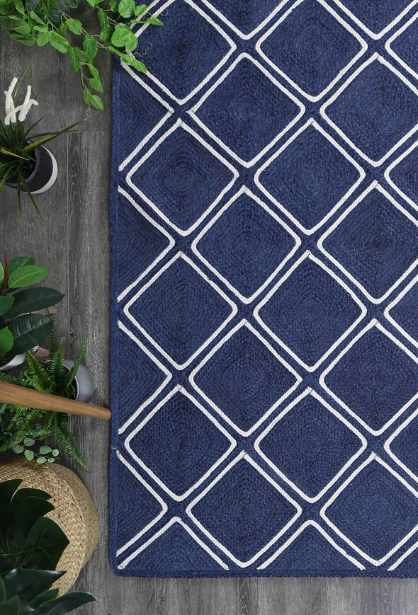 Artisan Natural Parquetry Navy Rug