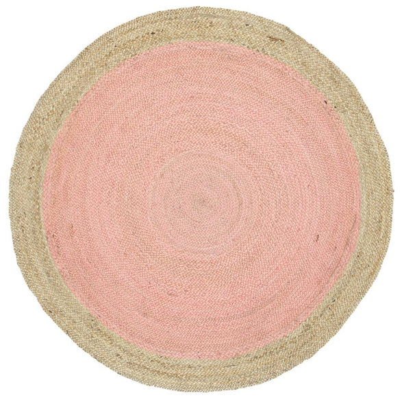Hampton Contemporary Pink Jute Round Rug