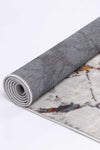 Almada charcoal and coloured Marble Rug rolled