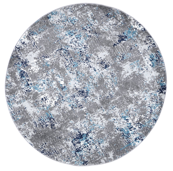 Rhone Abstract Grey & Blue Rug
