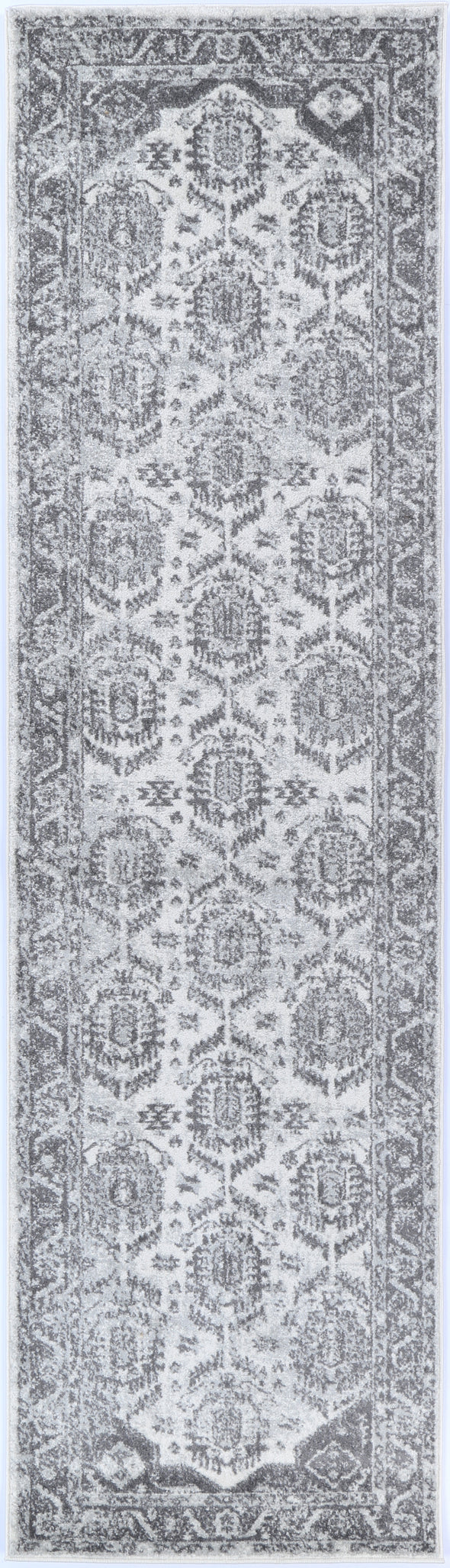 Cosquer Traditional White & Grey Rug