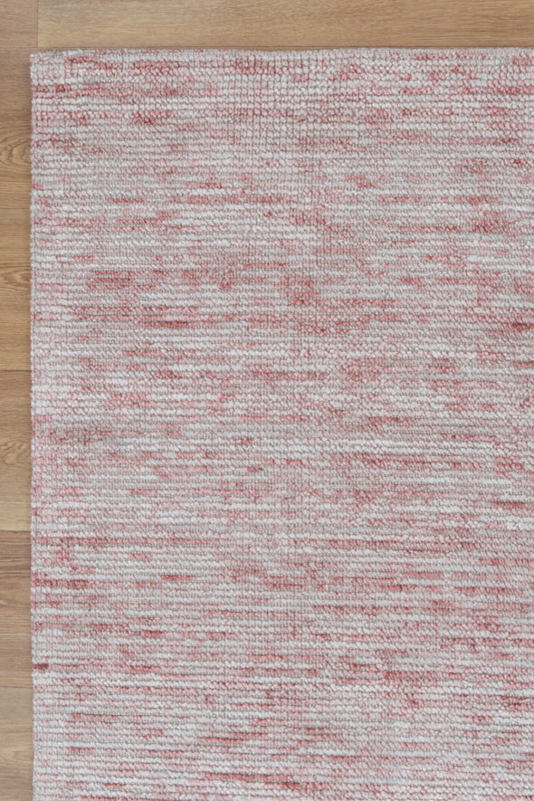 Allure Cotton Rayon pink Rug corner on blonde flooring