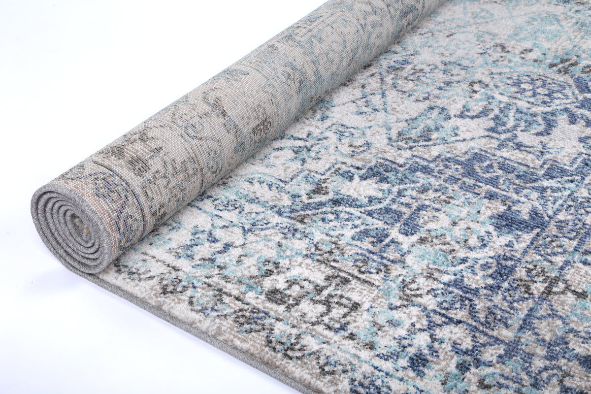Shop Salsa Adrianita Ivory Blue Transitional Rug Online in Australia ...