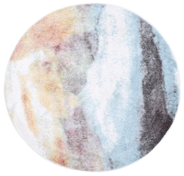 Carlyle Water Art Abstract Multi Round Rug