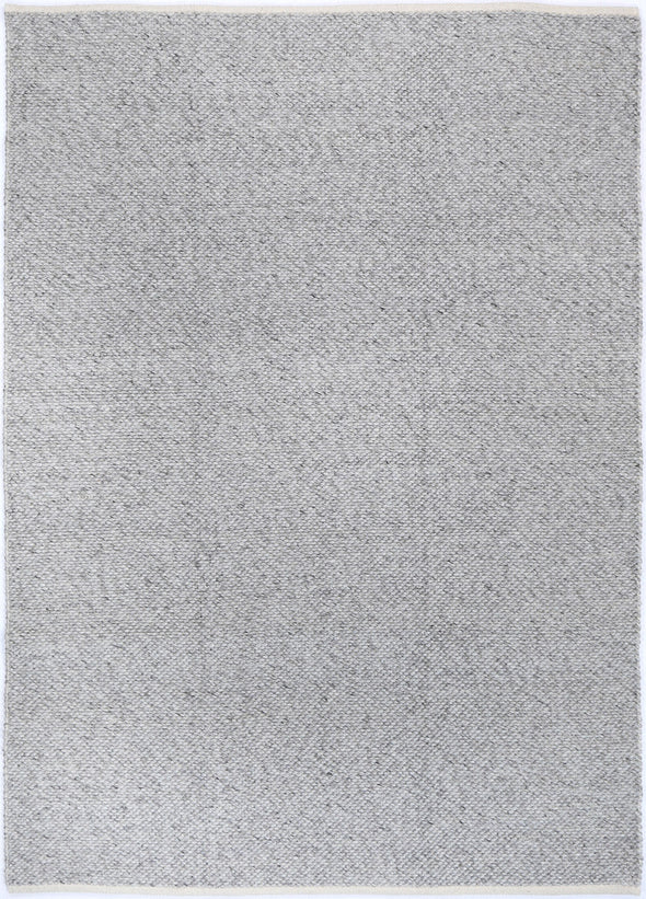 Merkala Contemporary Grey Wool Rug