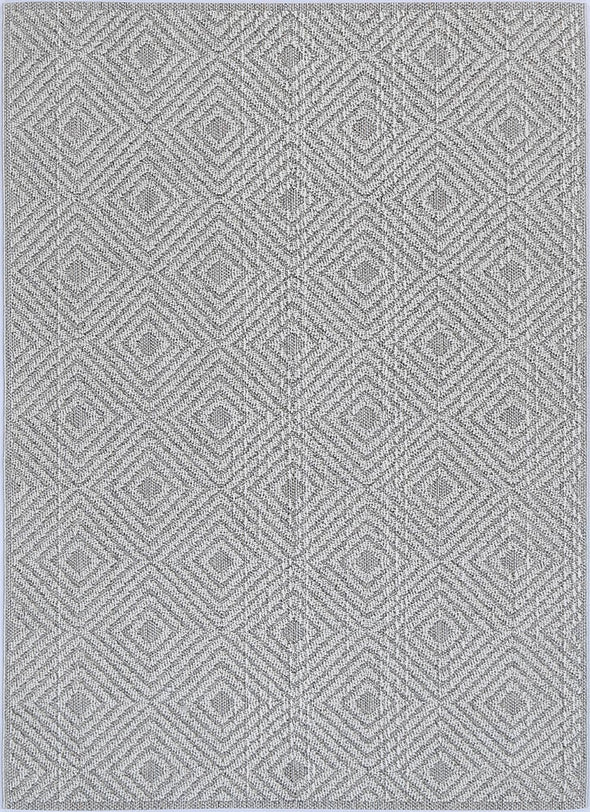 Lata Fugui Geometric Grey Flatweave Rug