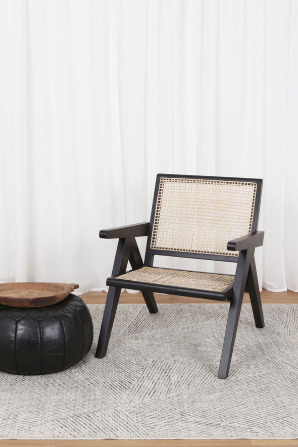 Alpine Neutral Geometric White & Black Rug